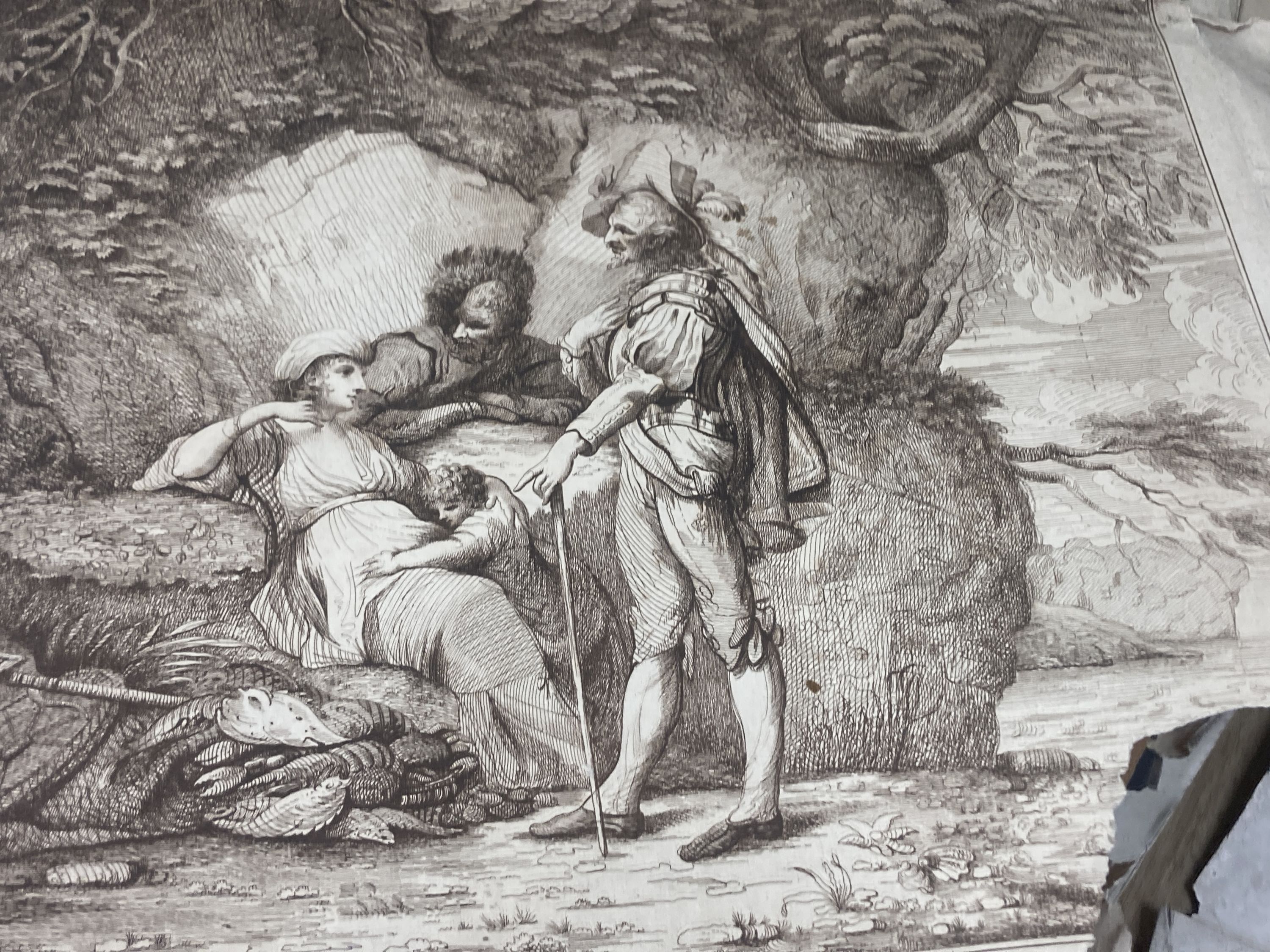 A box of assorted 18th century and later prints